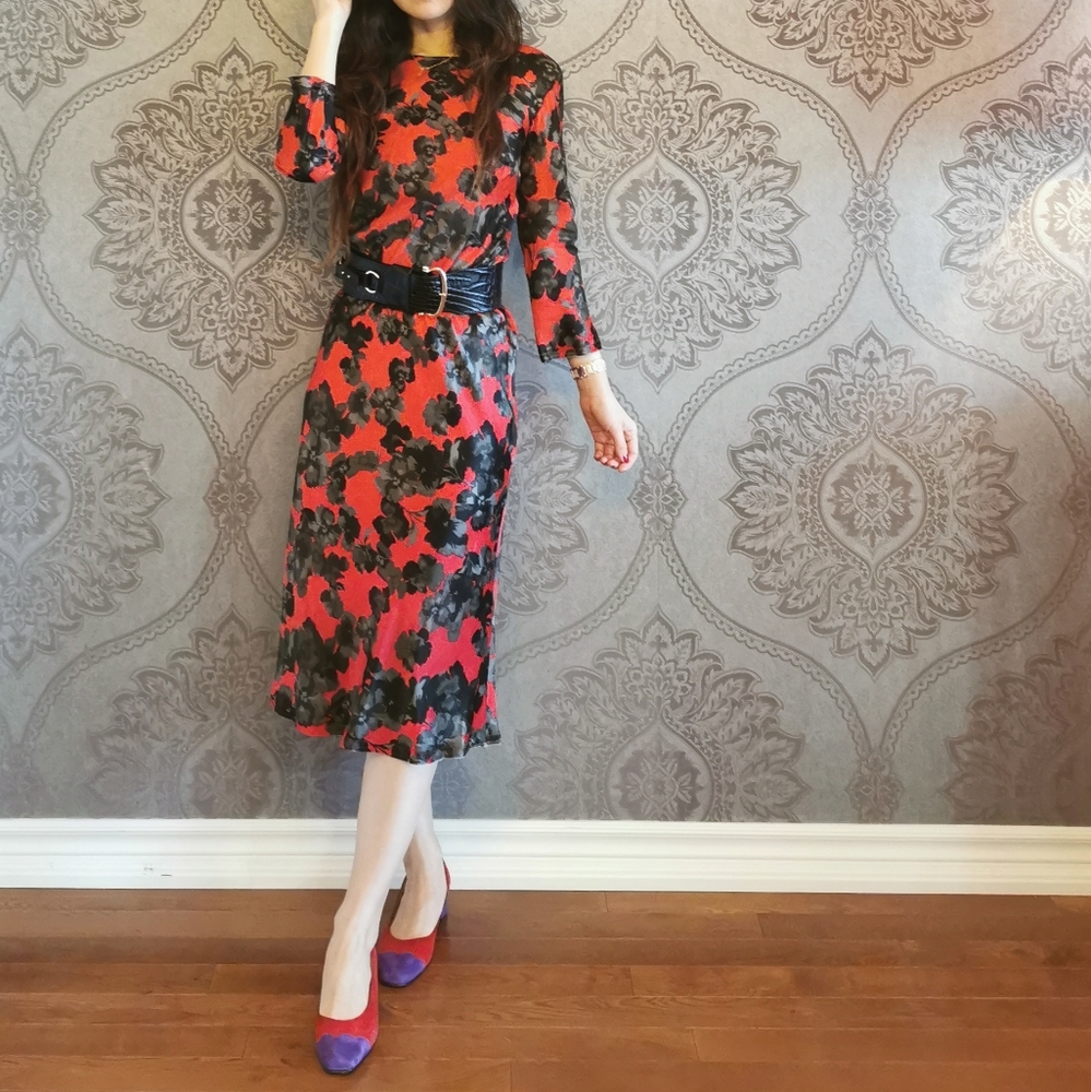 Made in Spain silk blend floral midi dress